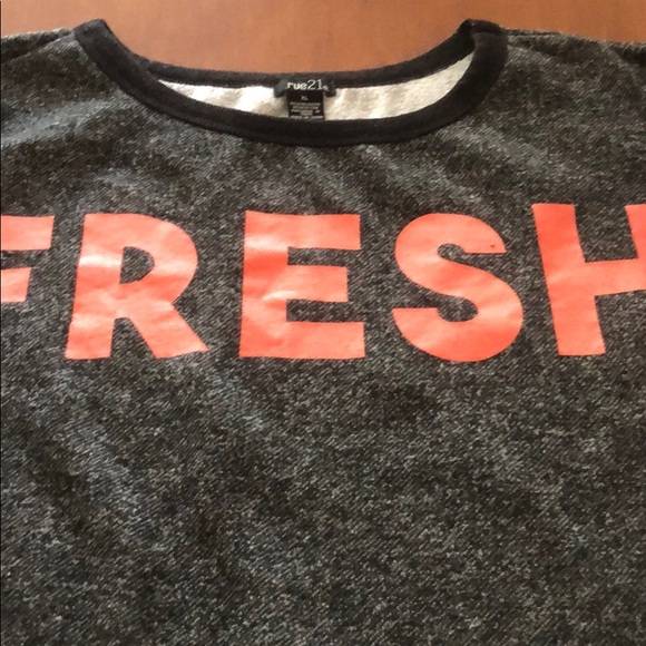Cropped Ringer Graphic Sweatshirt Fresh Rue21 - Picture 6 of 7